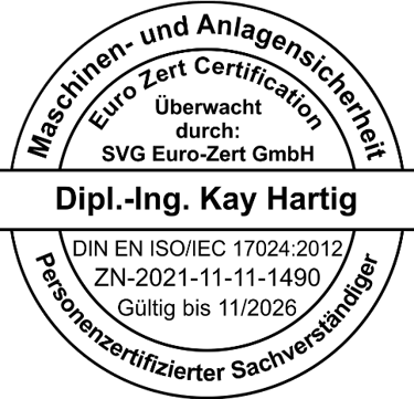 personenzertifizierter Sachverständiger DIN EN ISO/IEC 17024:2012 Maschinensicherheit Konformitätsbewertungsverfahren S