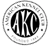 American Kennel Club logo in black and white — all Guys Cajun Paws dogs are AKC registered