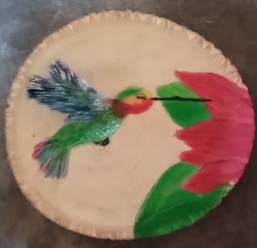 Hummingbird (painting on wood) Kylee Nicole Smith