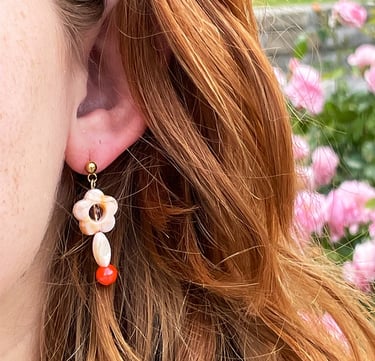 Boucles d’oreilles dorées avec perles – Ysalie