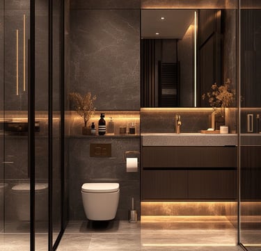 Banyo tasarımı sonrası elde edilen ferah görünüm