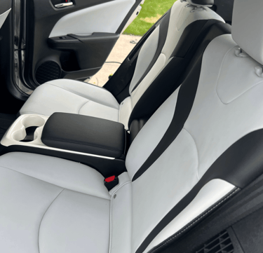 Leather seats conditioned and restored to their original smooth finish