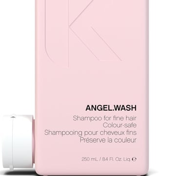 a pink shampooe with a white and pink hair