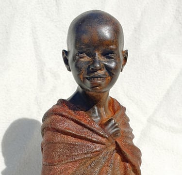 Expressive child portrait bust created using professional 3D sculptural services