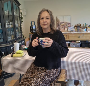 Julia Wheatley owner of Absolutely Mintage in her studio