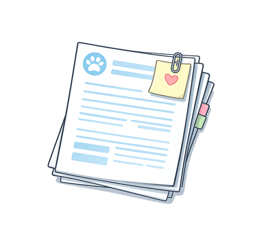 Documents d'adoption avec post-it cœur - Logo