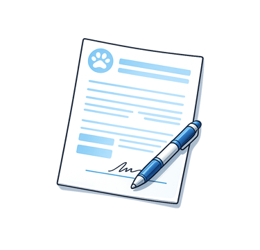 Contrat d'adoption avec stylo - Logo