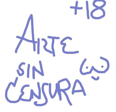 texto a mano con palabras que describen Arte sin censura 