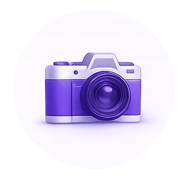 Purple camera icon for MuleBuy QC photo references section