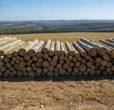 Rough eucalyptus timber used for producing 18 mm, 22 mm, 25 mm and 30 mm thickness planks for export pallets and packaging