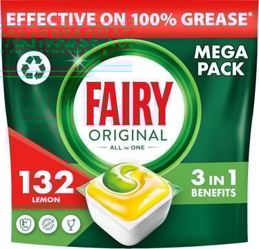 a bag of fairy food product with a green apple