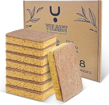 a stack of sponge sponges with a box of sponges