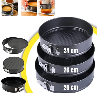 kit de formas de bolo redondas com fundo removivel