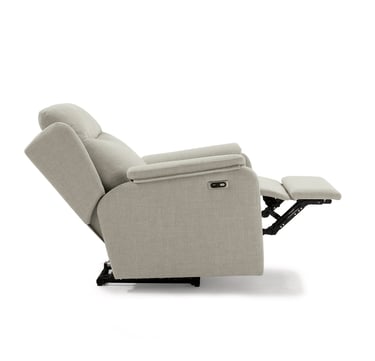 Sillón relax eléctrico con apertura motorizada y reposapiés elevable, máximo confort para el hogar