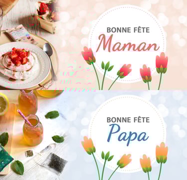 Bannières web pour célébrer la fête des mères et des pères