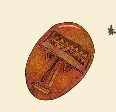 Illustration masque ethnique - Agathe Ricart - Je danserai avec ton souffle.
