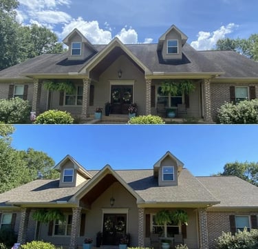 Roof soft wash before and after Land O' Lakes, FL