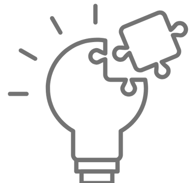 Light Bulb Puzzle Icon in Gray - Complimentary 30 min Solution Session