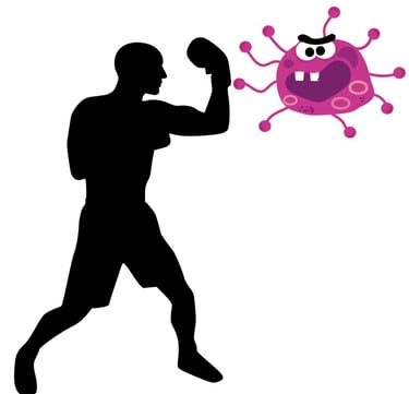 Man punching a virus