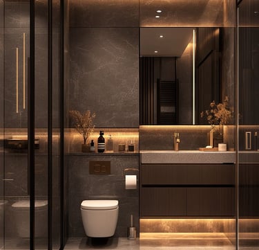 Banyo tasarımı sonrası elde edilen ferah görünüm