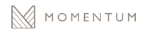 Minimalist Momentum company logo featuring a geometric letter M icon with diagonal line patterns.