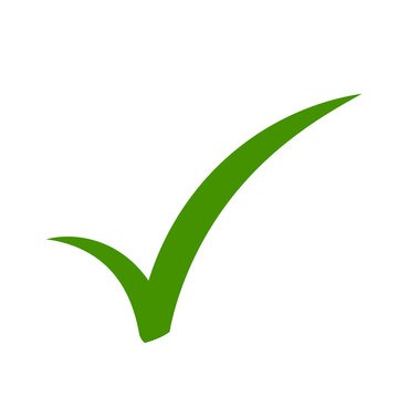 a green tick within a white circle