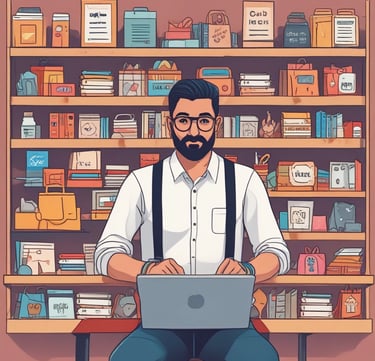 A confident woman leading a small business meeting.