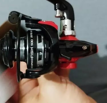 molinete mini albatroz bom pesca de tilápia posição horizontal.