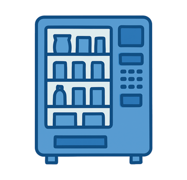 Vending machine logo used as a bullet point