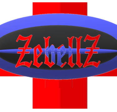 Zebellz Wellness Brand Logo Purple oval with black inside transparent Zebellz & centered red cross