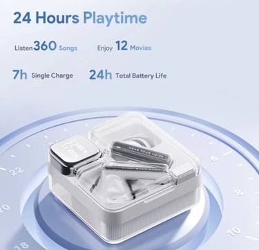 QCY-MeloBuds Neo Fones De Ouvido Sem Fio, Bluetooth 5.3, Display Digital LED Power