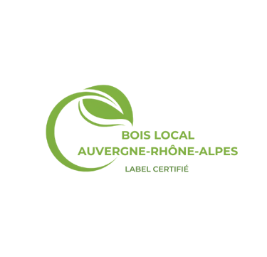 un logo d'entreprise local vert de bois local d'Auvergne Rhône Alpes