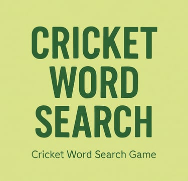 Cricket Word Search Game 