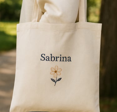 Geborduurde totebag - borduurstudio Stick-it