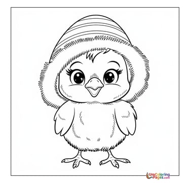 chick coloring page for kids