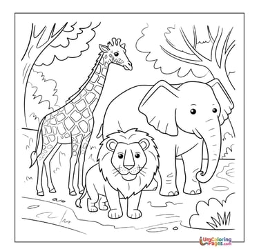 Baby giraffe coloring sheet safari animal activity