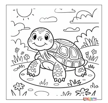 Giant tortoise coloring sheet slow animal activity