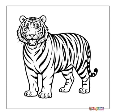 Bengal tiger coloring sheet jungle predator activity