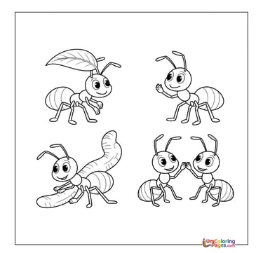 Worker ant coloring sheet bug activity for children