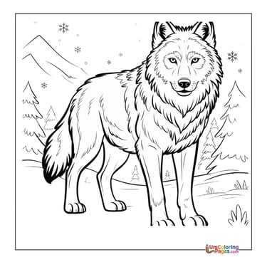 Howling wolf coloring sheet forest predator activity