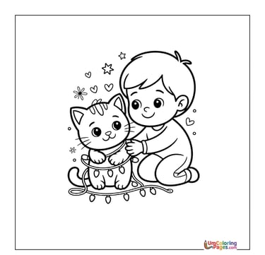 Kitten coloring page baby cat printable for kids