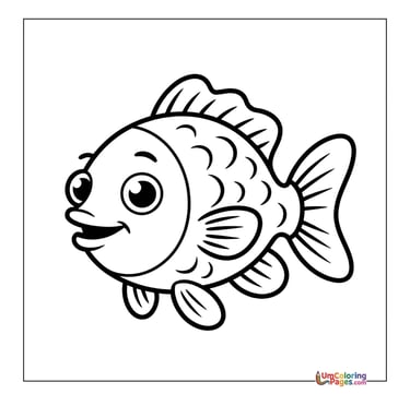 Goldfish coloring sheet water pet activity children