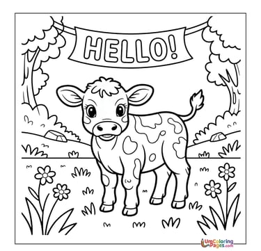 cute cow calf coloring sheet printable
