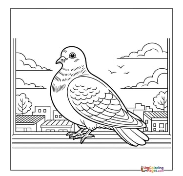 cute pigeon coloring sheet printable