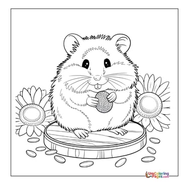 Cute hamster coloring sheet rodent pet activity children