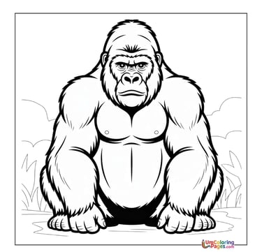 Mountain gorilla coloring sheet endangered primate activity
