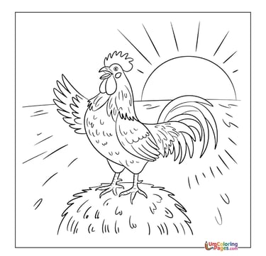cute rooster coloring sheet printable