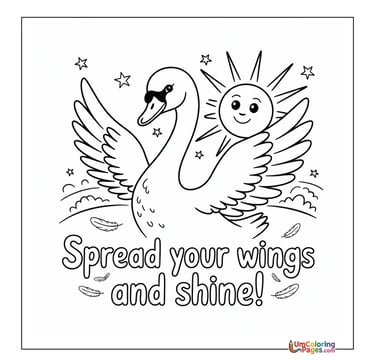 cute swan coloring sheet printable
