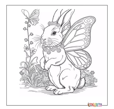 Cute rabbit coloring sheet fluffy pet activity children