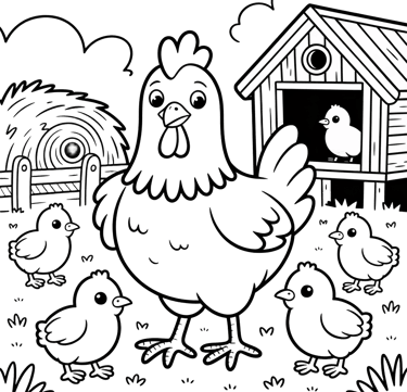 cute chicken coloring sheet printable